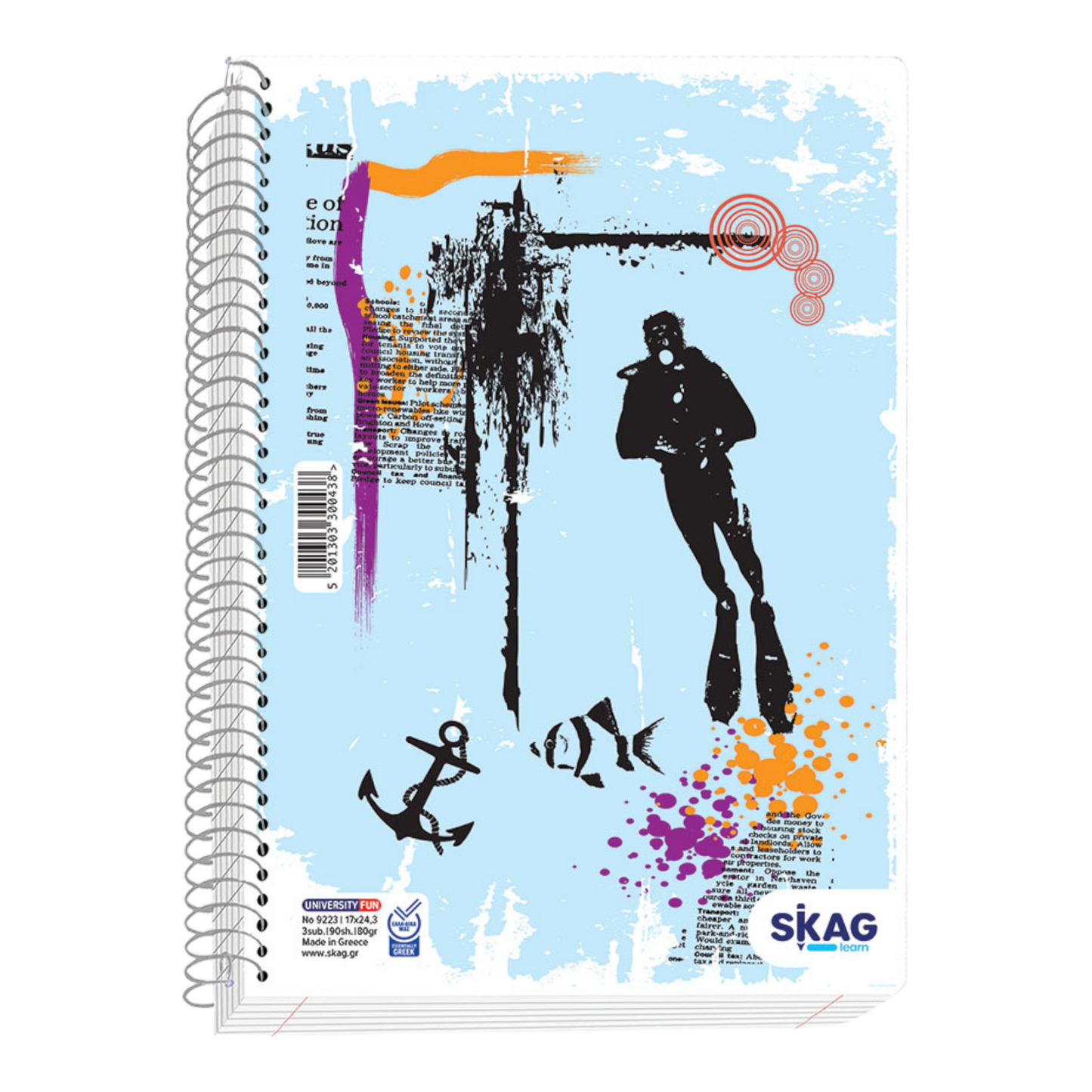 Τετράδιο Σπιράλ University Fun Κορίτσι 17x25 2 θεμάτων (διάφορα σχέδια)