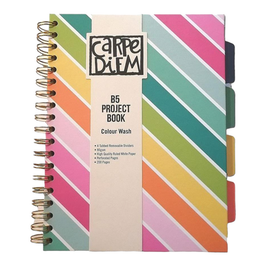 Τετράδιο σπιράλ Pukka Color Wash B5 4 θεμάτων (200 σελ.) Πολύχρωμο ριγέ