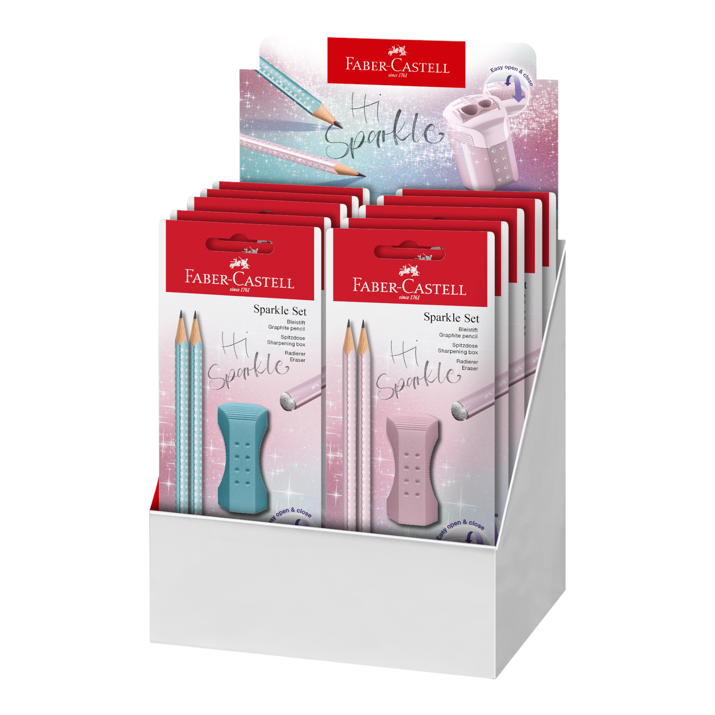 Σετ Faber-Castell Sparkle II Metallic 2 Μολύβια, Ξύστρα, Γόμα