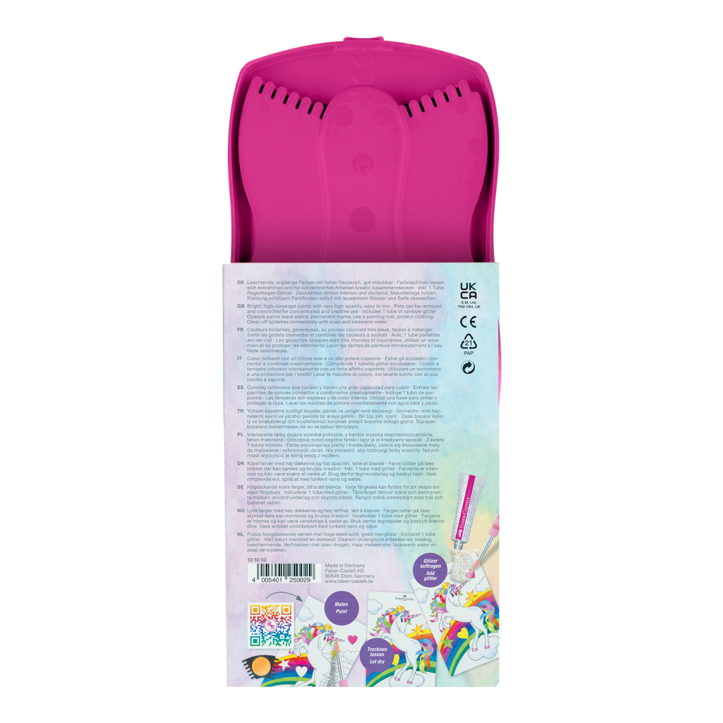 Νερομπογιές Faber-Castell Connector Μονόκερος 12 χρώματα σε κουτί