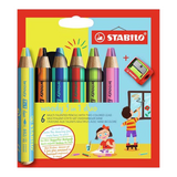 Ξυλομπογιές Stabilo Woody 3 in 1 Duo 882 6τεμ. + ξύστρα