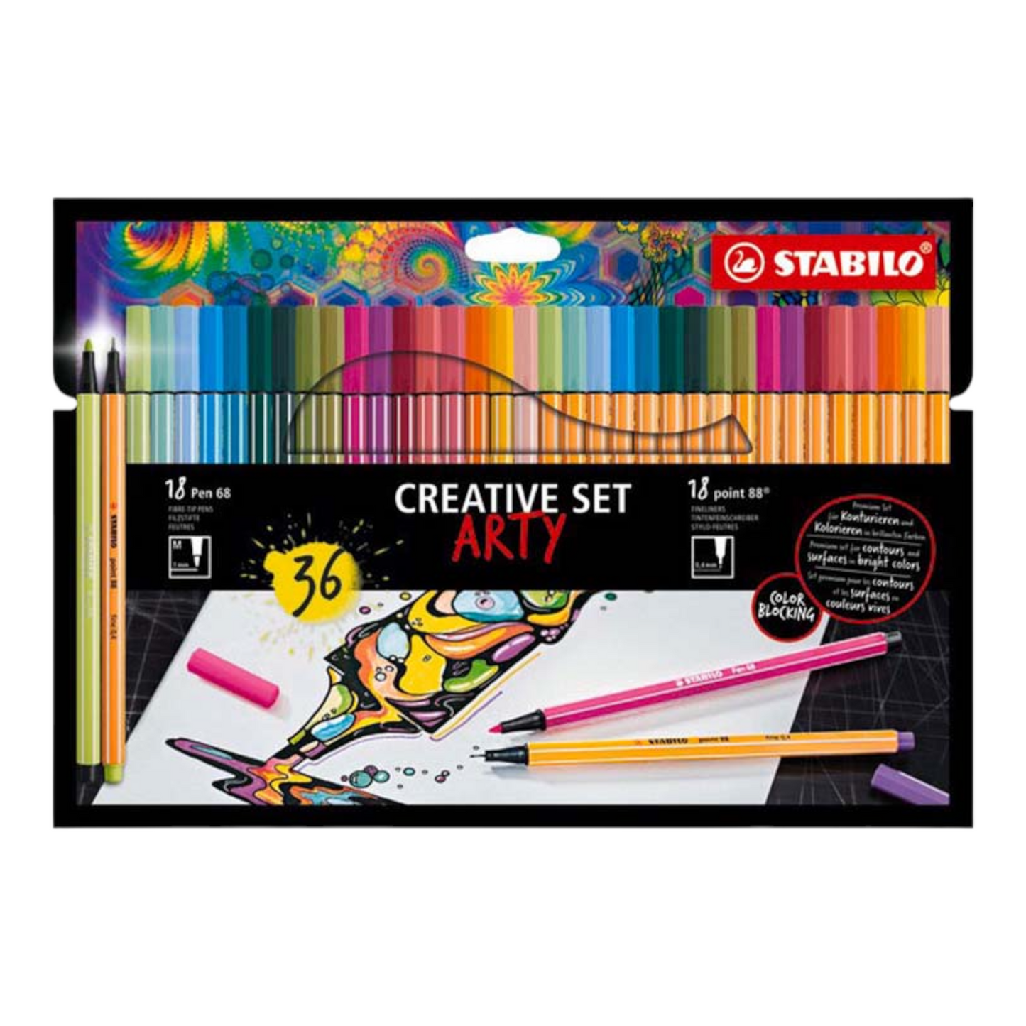 Σετ Stabilo Creativity Set Arty Μαρκαδόροι Γραφής & Ζωγραφικής 36τεμ. 8868 (18*88+18*68)