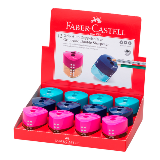 Ξύστρα Διπλή Faber-Castell Auto Δίχρωμη 2019