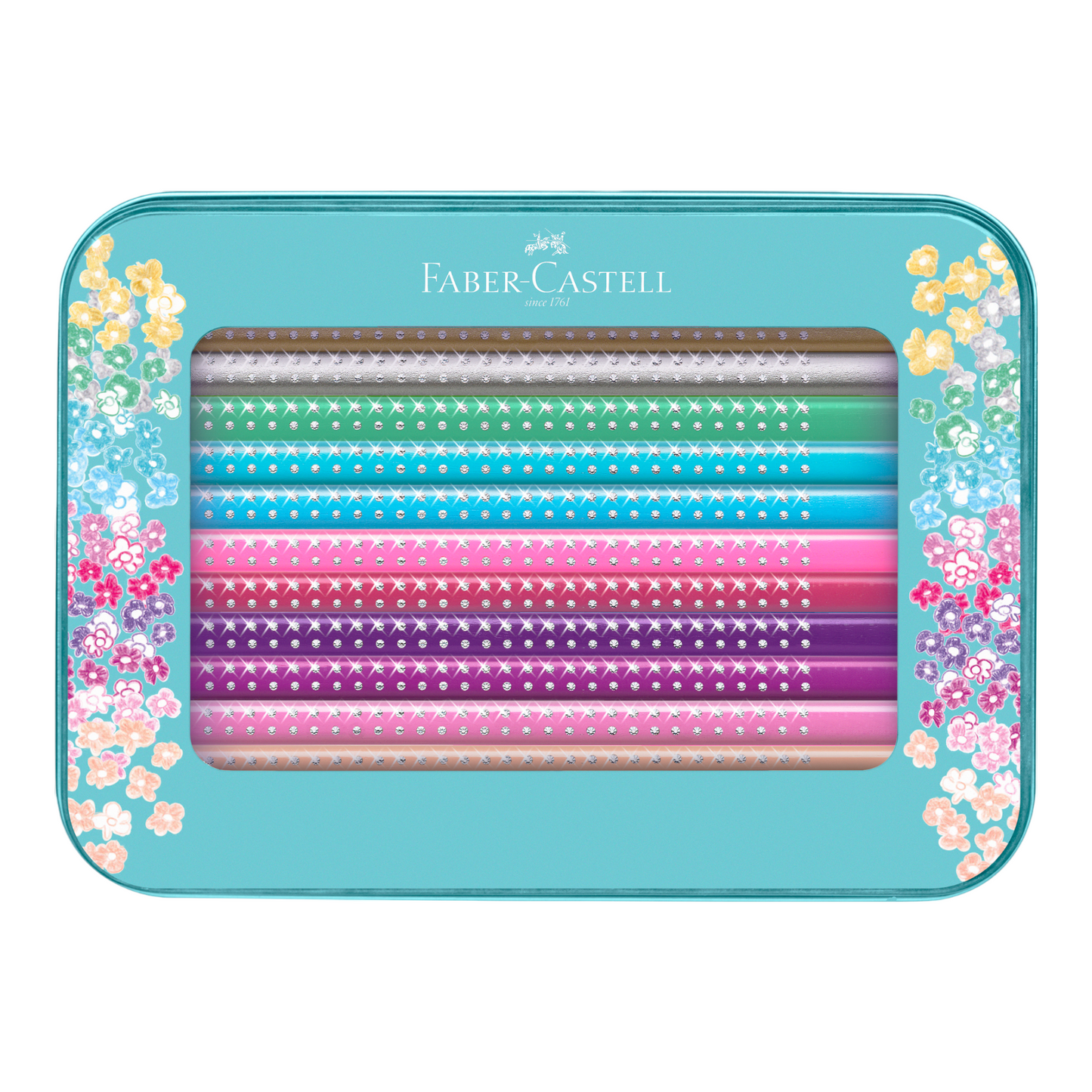 Ξυλομπογιές Faber-Castell Sparkle 20 τεμ. σε μεταλλική κασετίνα