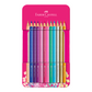Ξυλομπογιές Faber-Castell Sparkle 12 τεμ. σε μεταλλική κασετίνα