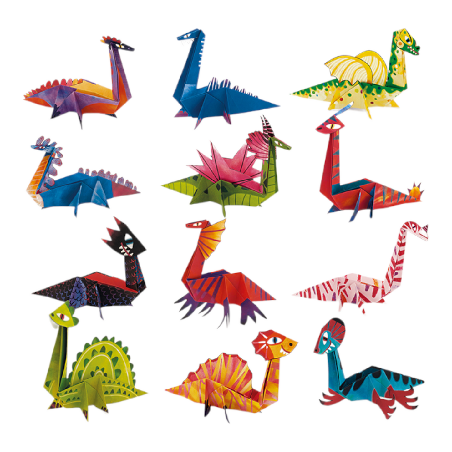 Easy Origami Ludattica Dinosaurs