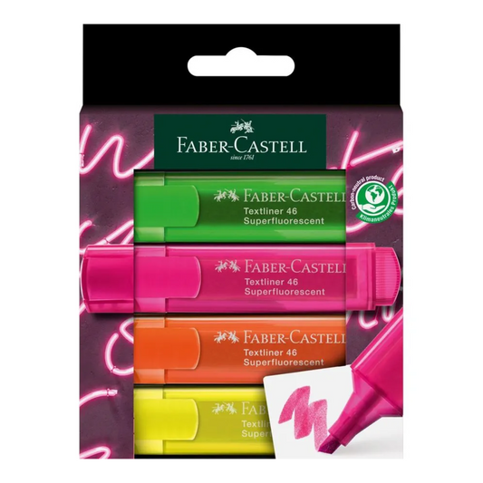 Μαρκαδόροι υπογράμμισης Faber-Castell Neon TL46 3 +1 ΔΩΡΟ