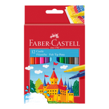 Μαρκαδόροι Ζωγραφικής λεπτοί Faber-Castell Super Washable 12τεμ.