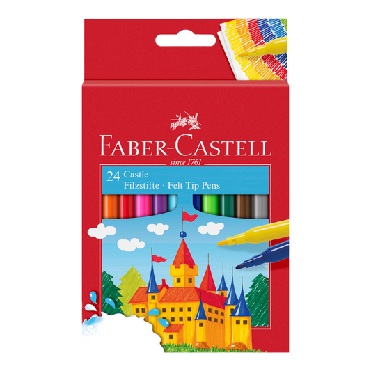 Μαρκαδόροι Ζωγραφικής λεπτοί Faber-Castell Super Washable 24τεμ.