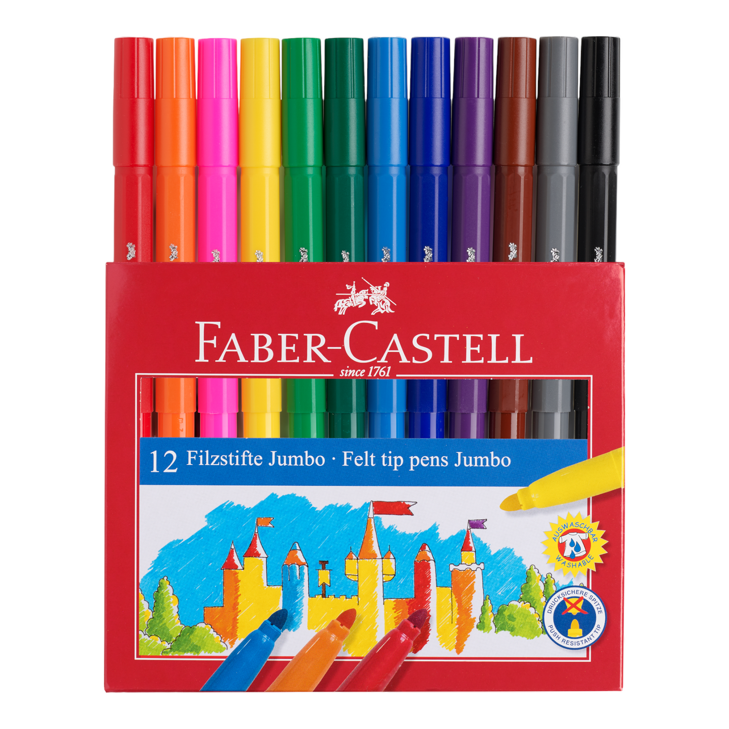 Μαρκαδόροι ζωγραφικής χοντροί Faber-Castell Jumbo 12 τεμ.