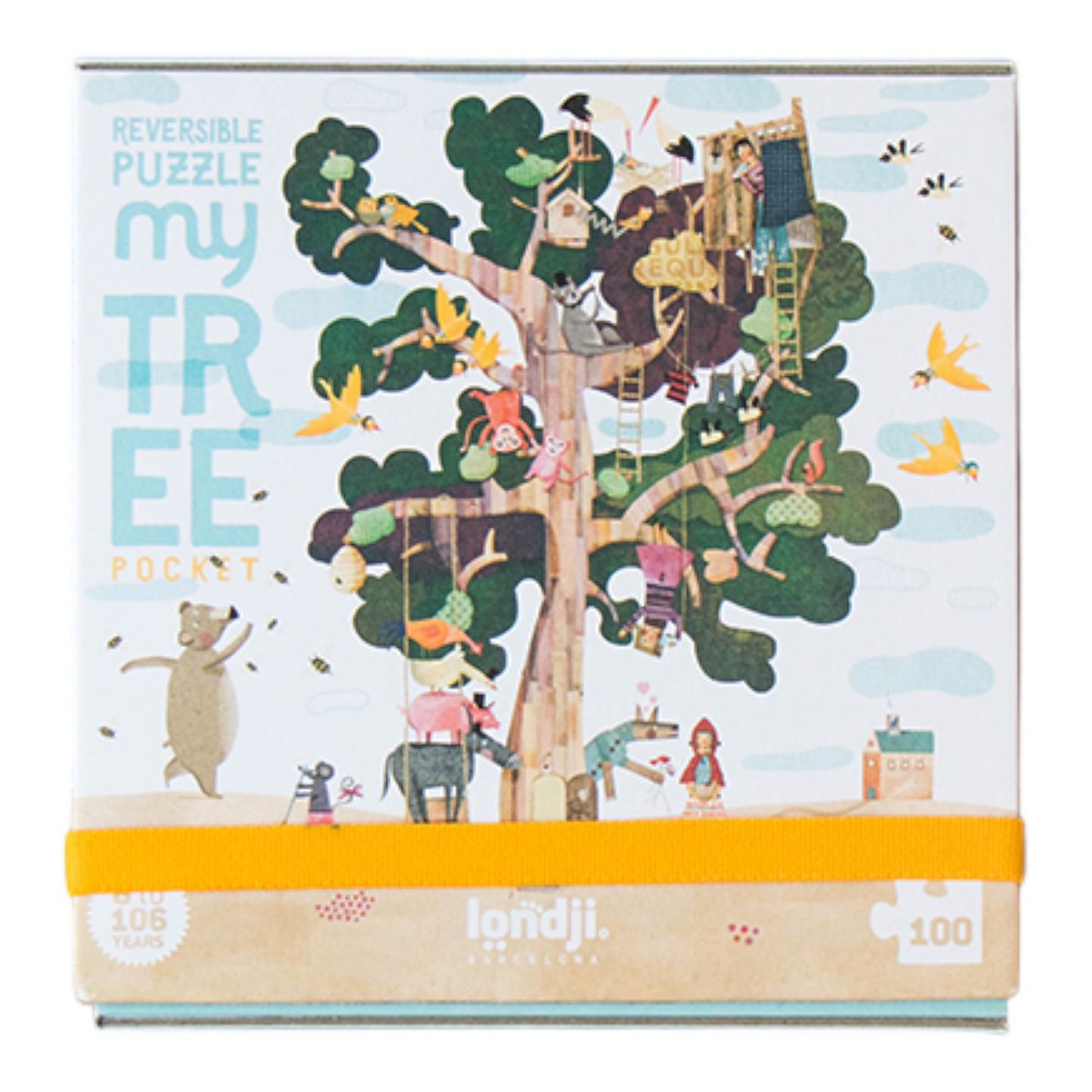 Διπλής όψης παζλ Londji My Tree 100 pcs. - pocket size