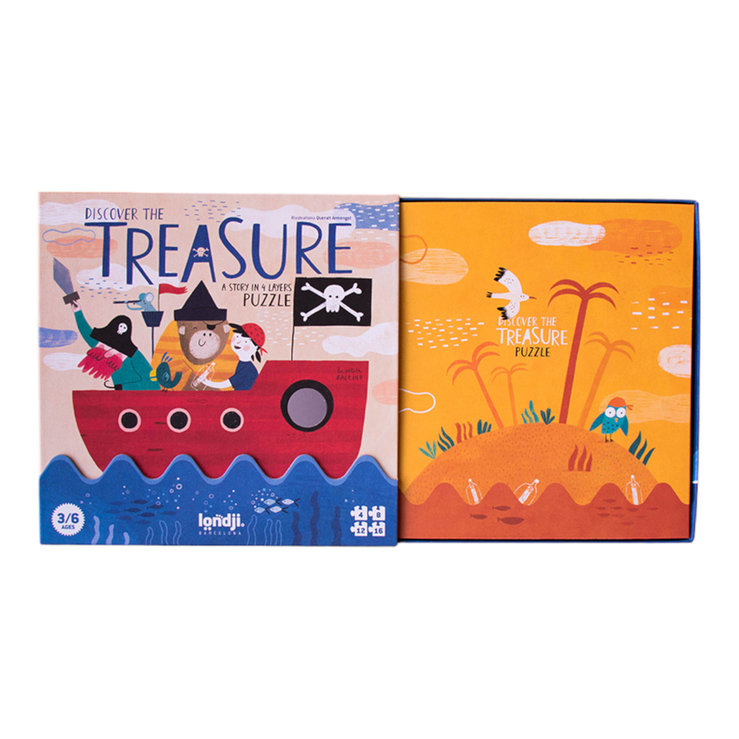 Παζλ Londji Μια ιστορία σε 4 επίπεδα Discover The Treasure - 4+8+12+16 pcs.