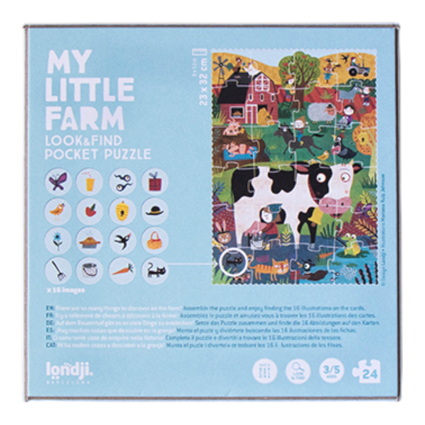 Παζλ Look & Find Londji My Little Farm 24 pcs. - pocket size