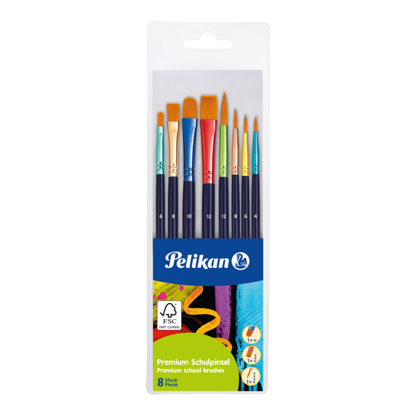 Σετ 8 πινέλων Pelikan Premium PI8/PB