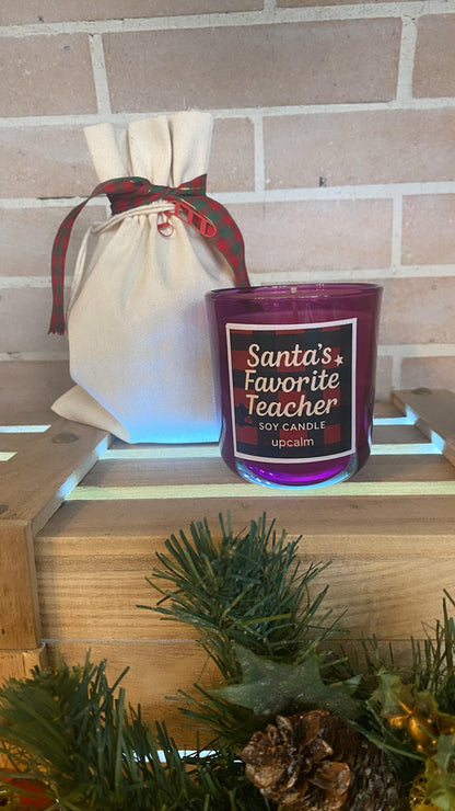 Χειροποίητο κερί Santa's favorite teacher